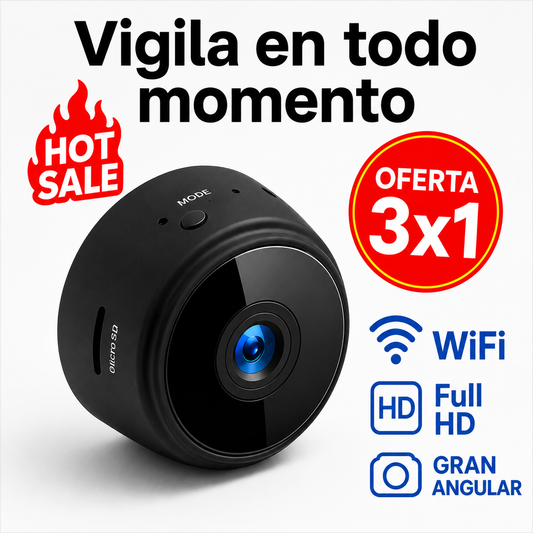 🥇 🔥 (3X1 SOLO POR HOY) MINI CÁMARA WIFI FULL HD CON VISIÓN NOCTURNA