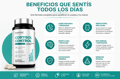 Cortisol Control 1200 mg | Menos estrés, mejor descanso