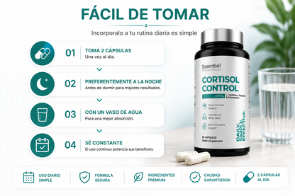 Cortisol Control 1200 mg | Menos estrés, mejor descanso