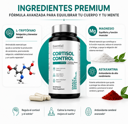 Cortisol Control 1200 mg | Menos estrés, mejor descanso