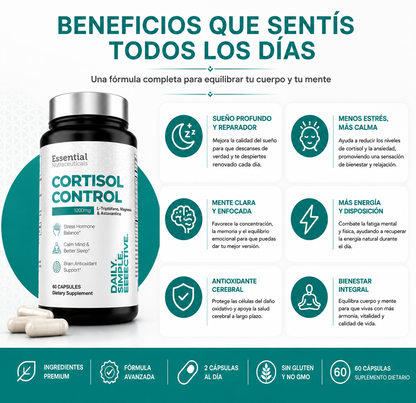 Cortisol Control 1200 mg | Menos estrés, mejor descanso