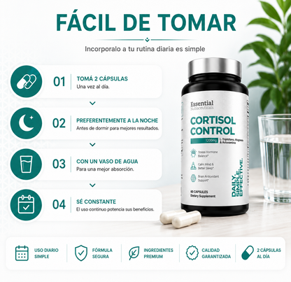 Cortisol Control 1200 mg | Menos estrés, mejor descanso