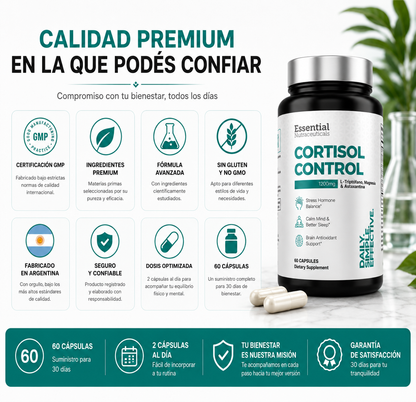 Cortisol Control 1200 mg | Menos estrés, mejor descanso