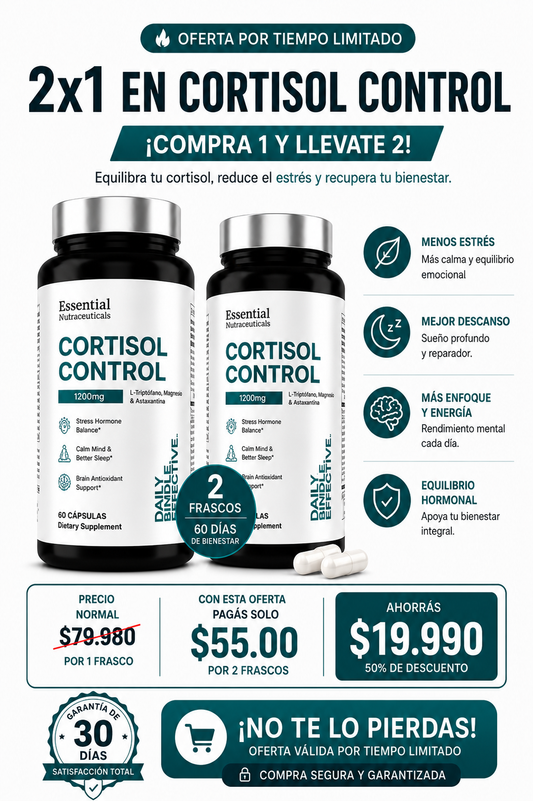 Cortisol Control 1200 mg | Menos estrés, mejor descanso