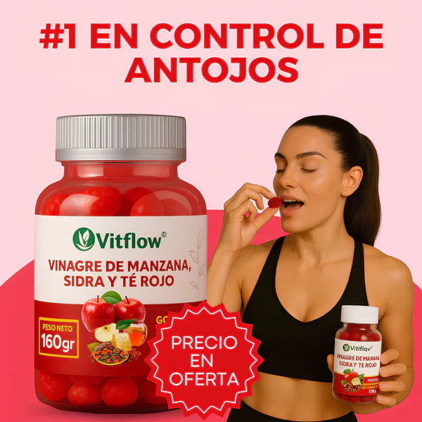 🍎 Lleva 2 y Paga 1: Gomitas de Vinagre de Manzana, Sidra y Té Rojo