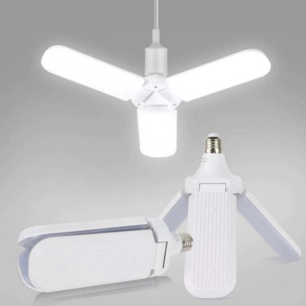 Lampara Bombillo Led 4 Aspas Desplegable