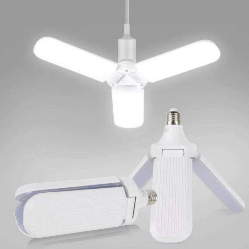 Lampara Bombillo Led 4 Aspas Desplegable