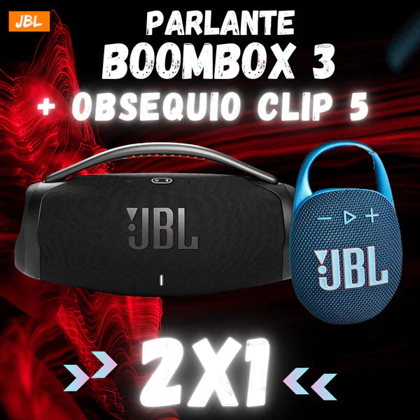 🔊 Boombox 3 Pro + Clip 5 de Regalo – ¡Sonido Premium y Potencia al Máximo